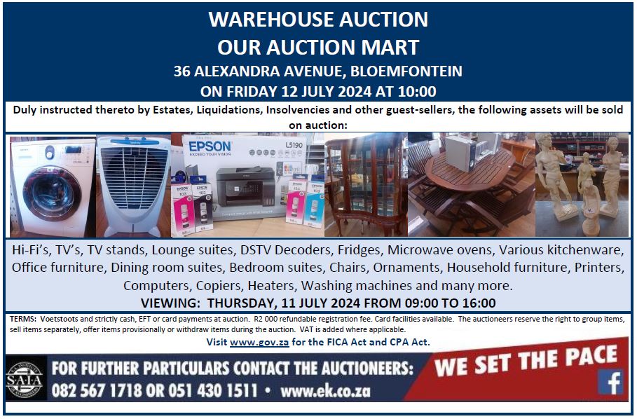 WAREHOUSE AUCTION, MART AUCTION OF LOOSE ASSETS