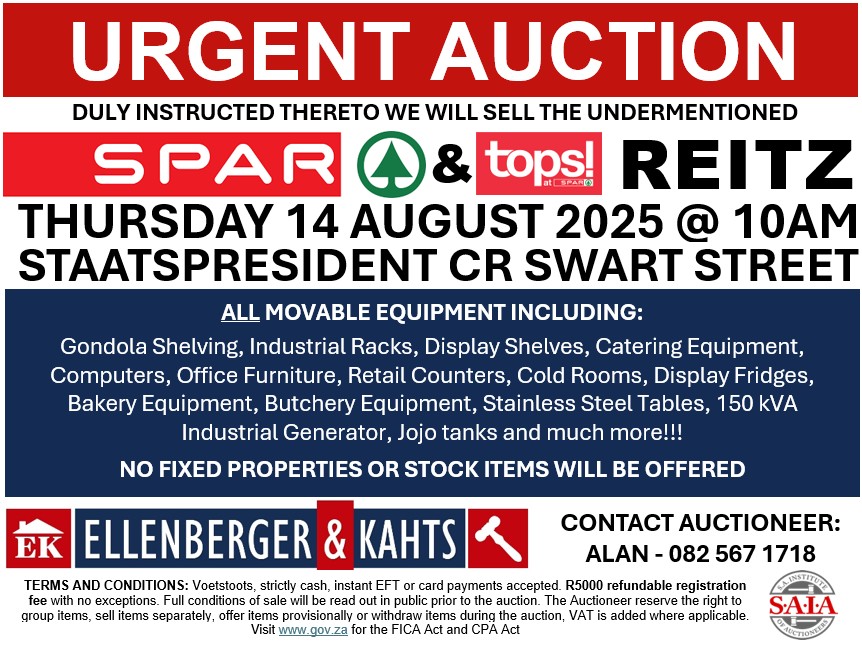 !!URGENT AUCTION!! SPAR & TOPS REITZ